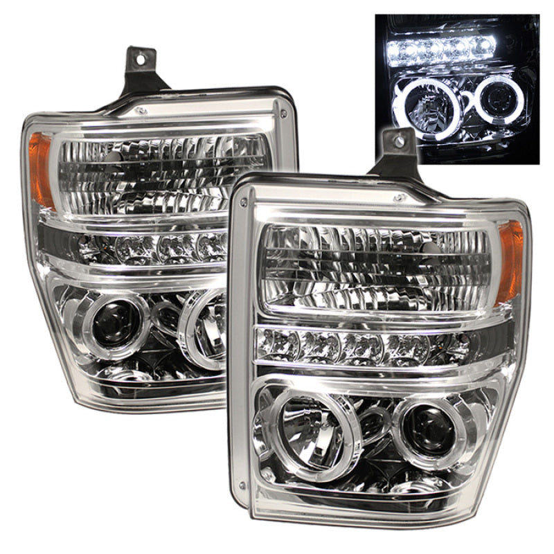 Spyder Ford F250/350/450 Super Duty 08-10 Projector Headlights LED Halo LED Chrm PRO-YD-FS08-HL-C 5010582 5010582 Photo - Primary
