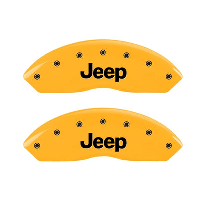 MGP 2 Caliper Covers Engraved Front Jeep Yellow Finish Black Characters 2006 Jeep Wrangler 42009FJEPYL 42009FJEPYL Photo - Primary