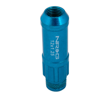 NRG M12 X 1.25 Steal Lug Nut W/ Dust Cap Cover Set 21 Pc Blue W/ Locks LN-LS710BL-21 Photo - Primary
