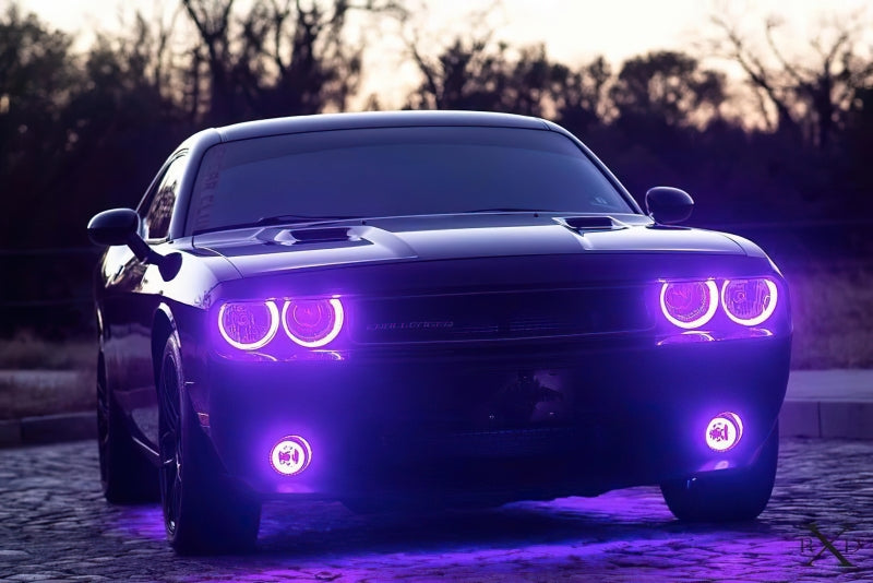 ORACLE Lighting Oracle 08-14 Dodge Challenger Dynamic Surface Mount Headlight/Fog Light Halo Kit COMBO - ColorSHIFT 1458-332 1458-332 Photo - lifestyle view