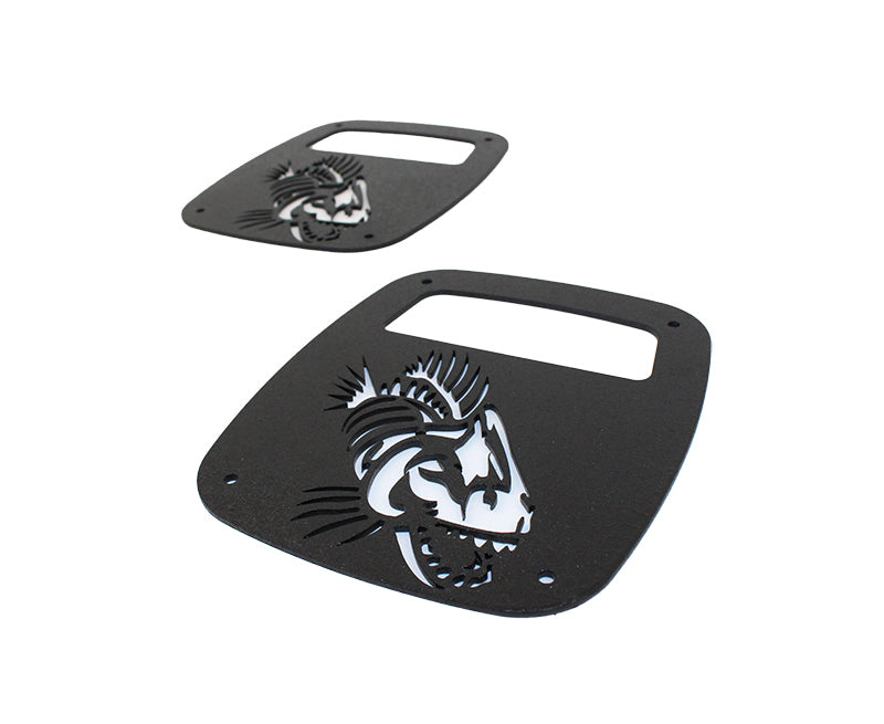 Fishbone Offroad Jeep Wrangler CJ YJ TJ Tail Light Covers - Black Textured Powdercoat FB31044