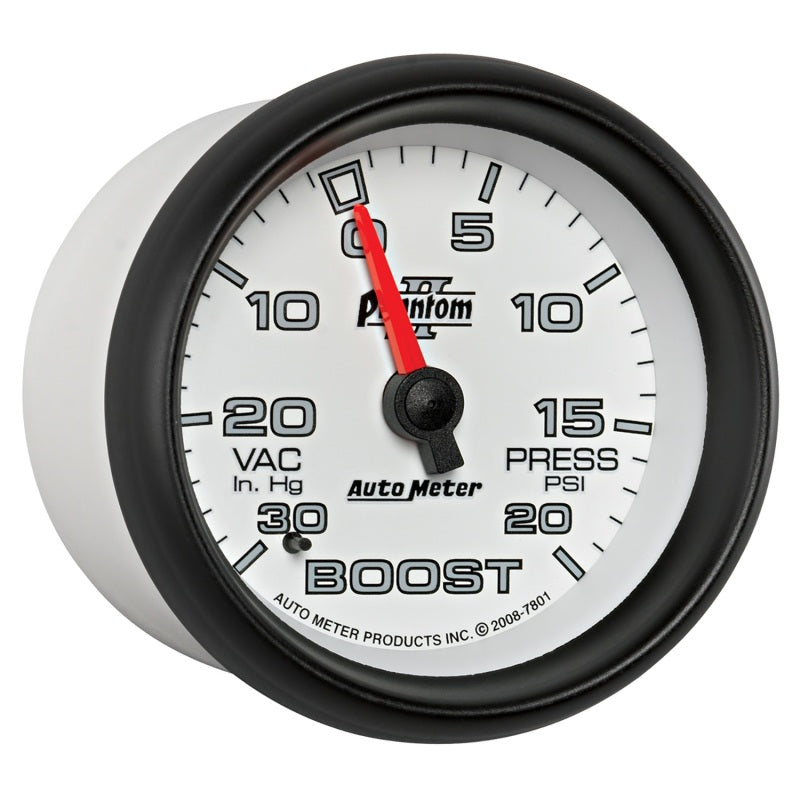 Autometer Gauge, Vac/Boost, 2 5/8", 30inHg-20Psi, Mechanical, Phantom II 7801 User 5