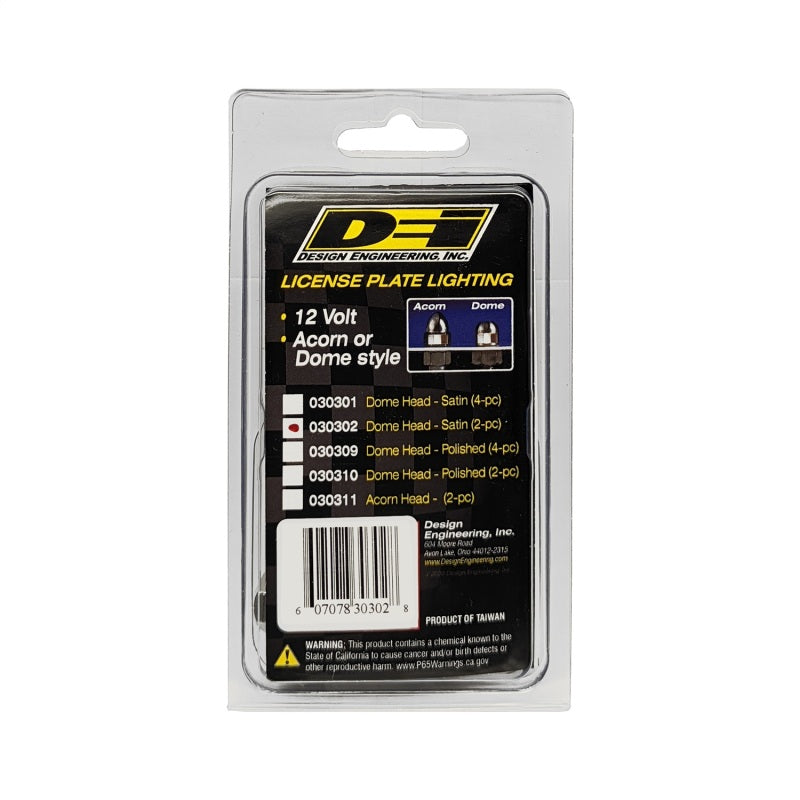 DEI LED LiteN Boltz License Plate Lighting - Dome Head - 2pc - Satin 30302 30302 Photo - Unmounted