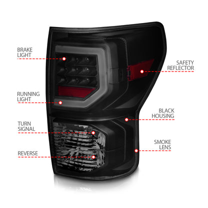Anzo 07-11 Toyota Tundra Full LED Tailights Black Housing Smoke Lens G2 (w/C Light Bars) 311387 311387 Photo - Unmounted