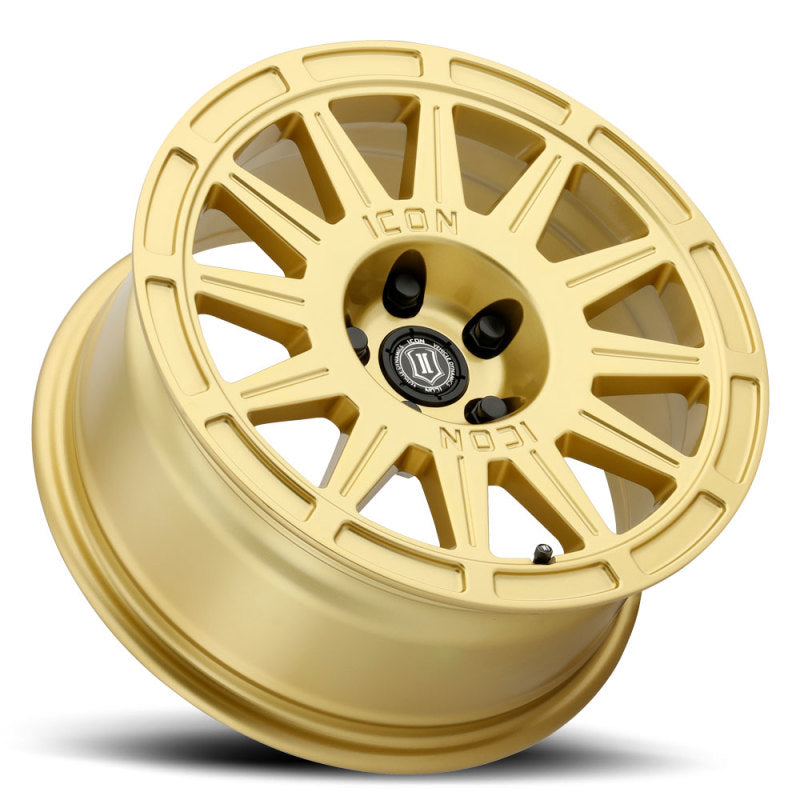 ICON Ricochet 15x7 5x100 15mm Offset 4.6in BS 56.1mm Bore Gloss Gold Wheel 7015705046GG 7015705046GG Photo - Unmounted