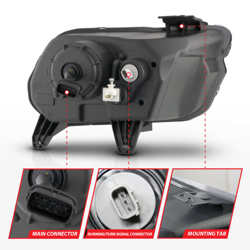 ANZO 13-14 Ford Mustang (w/ Factory HID/Xenon HL only) Projector Headlights w/Light Bar Black 121572 121572 User 3