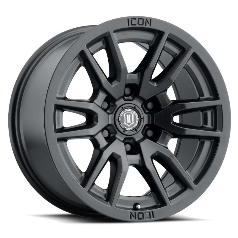 ICON Vector 6 17x8.5 6x5.5 0mm Offset 4.75in BS 106.1mm Bore Satin Black Wheel 2417858347SB 2417858347SB Photo - Primary