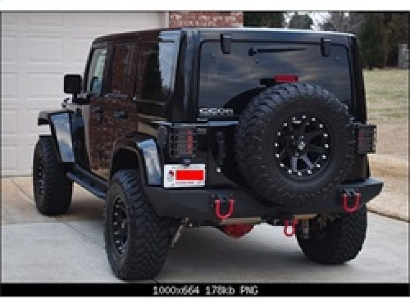 Spyder Jeep Wrangler 07-15 LED Tail Lights Smoke ALT-YD-JWA07-LED-SM 5070418 5070418 Photo - Mounted