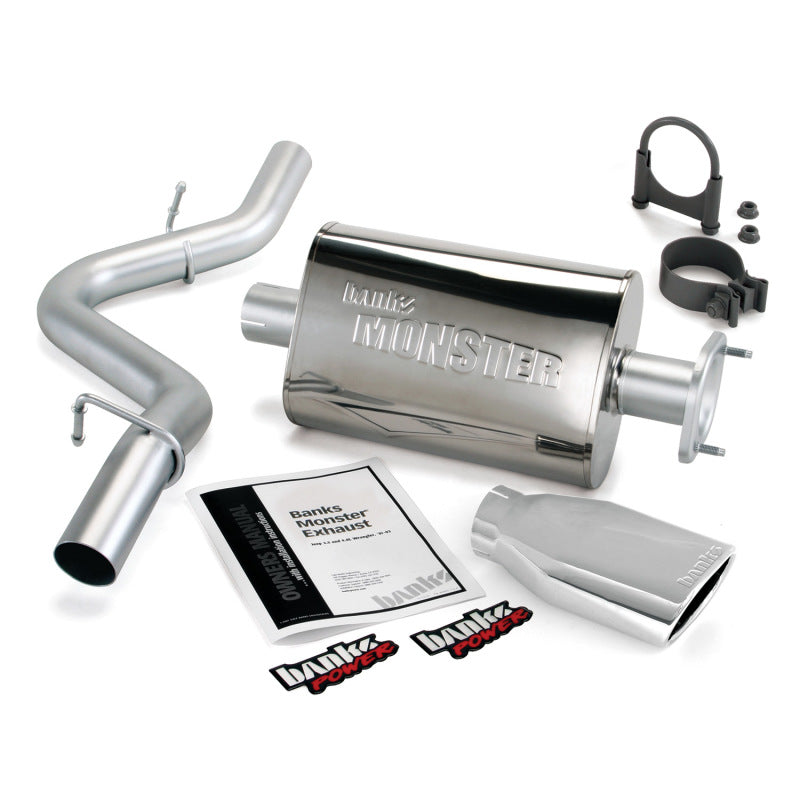 Banks Power 00-03 Jeep 2.5/4.0L/Wrangler (2-Bolt Cat) Monster Exh Sys - SS Single 51313 Photo - Primary
