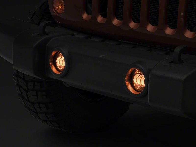 Raxiom 07-23 Jeep Wrangler JK & JL Axial Series Tri-Bar LED Fog Lights- Amber J130810 J130810 Photo - Close Up