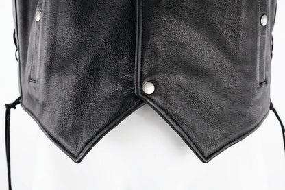 Kuryakyn Leather By River Road Old Skool Leather Vest Black - Large 094433 094433 User 3