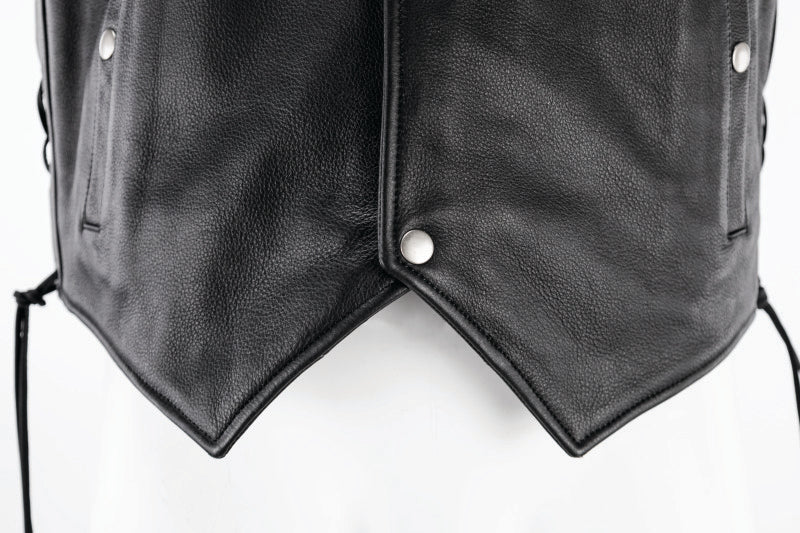 Kuryakyn Leather By River Road Old Skool Leather Vest Black - Large 094433 094433 User 3