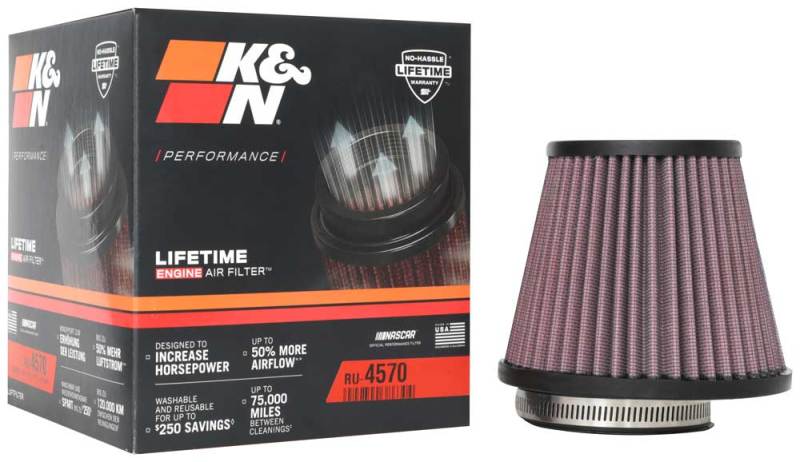 K&N Engineering K&N Universal Air Filter 2-7/8in Flange / 5-3/16in Base / 3-1/2in Top / 4-7/16in Height RU-4570 RU-4570 Photo - out of package