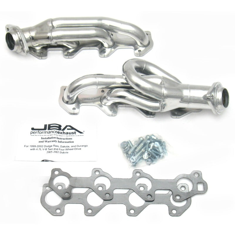 JBA 04-07 Doge Dakota 4.7L PowerTech 1-1/2in Primary Silver Ctd Cat4Ward Header 1949S-2JS 1949S-2JS Photo - Primary