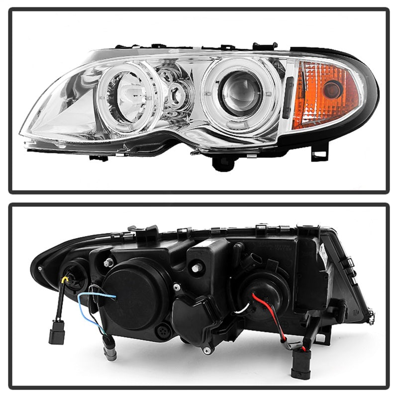 Spyder BMW E46 3-Series 02-05 4DR Projector Headlights 1PC LED Halo Chrm PRO-YD-BMWE4602-4D-AM-C 5042408 5042408 Photo - Unmounted