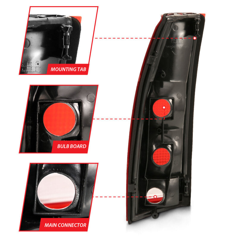ANZO 1988-1999 Chevy C1500 Taillight Red/Clear Lens (OE Replacement) 311301 311301 User 3