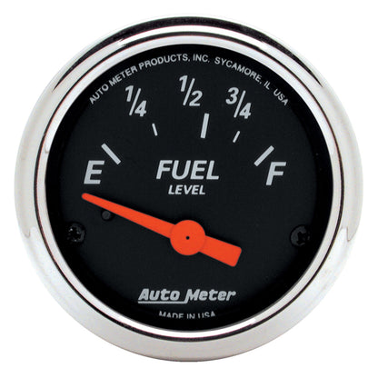 Autometer Gauge, Fuel Level, 2 1/16", 73E to 10F, Elec, Designer Black 1423 Photo - Primary