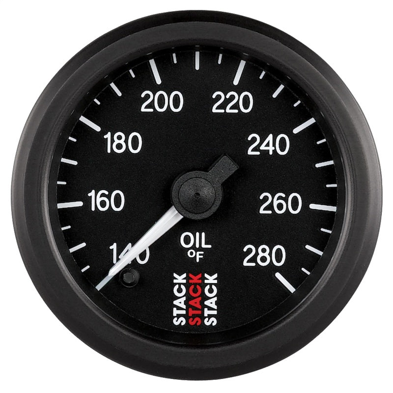 Autometer Stack 52mm 140-280 Deg F 1/8in NPTF Male Pro Stepper Motor Oil Temp Gauge - Black ST3310 ST3310 Photo - Primary