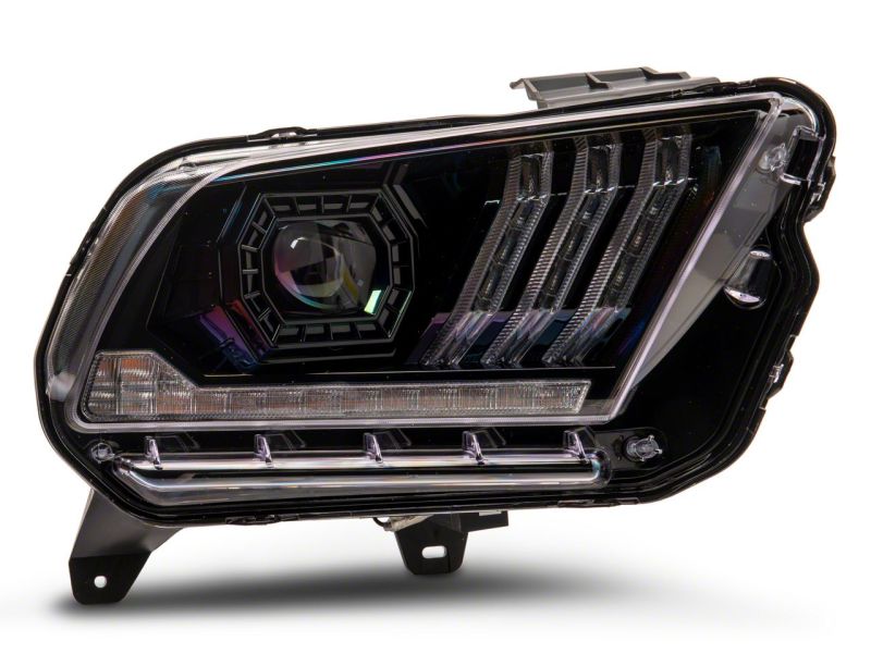 Raxiom 13-14 Ford Mustang LED Projector Headlights SEQL Turn Signals- Blk Housing (Clear Lens) 426686 426686 Photo - Close Up