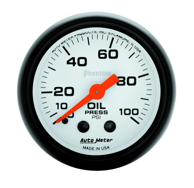 Autometer 2-1/16" Oil Pressure, 0-100 Psi, Mechanical, Phantom 5721 Photo - Primary