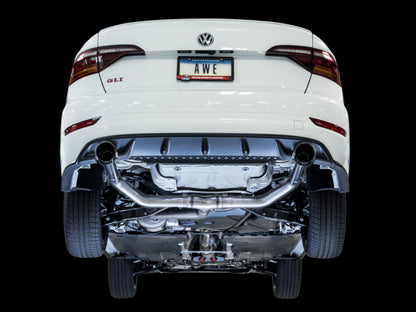AWE Tuning 18-19 Volkswagen Jetta GLI Mk7 Track Exhaust - Chrome Silver Tips (Fits High-Flow DP) 3015-22068 3015-22068 Photo - Mounted