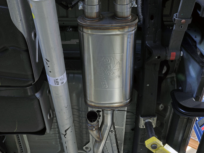 aFe Gemini XV 3in 304 SS Cat-Back Exhaust w/ Cutout 19-21 GM Silverado/Sierra 1500 V8- w/ Black Tips 49-34139-P 49-34139-P Photo - Mounted