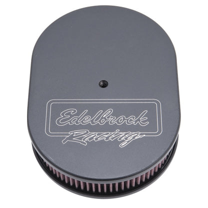 Edelbrock Air Cleaner, Victor Series, Oval, Aluminum Top, Cloth Element, 11.875" 42203 Photo - Primary