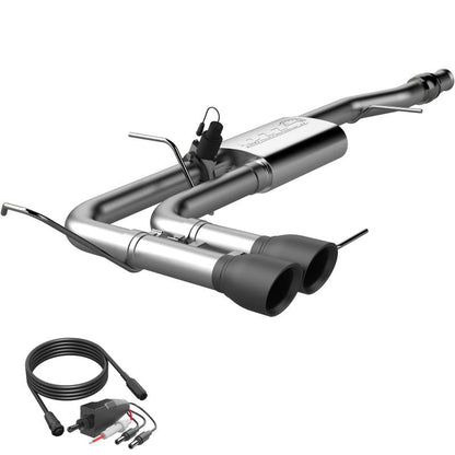 QTP 14-18 Chevy Silverado 1500 4.8L/5.3L EC/CC SB 304SS Screamer Cat-Back Side Exit w/4.5in Blk Tips 410014B 410014B Photo - Primary