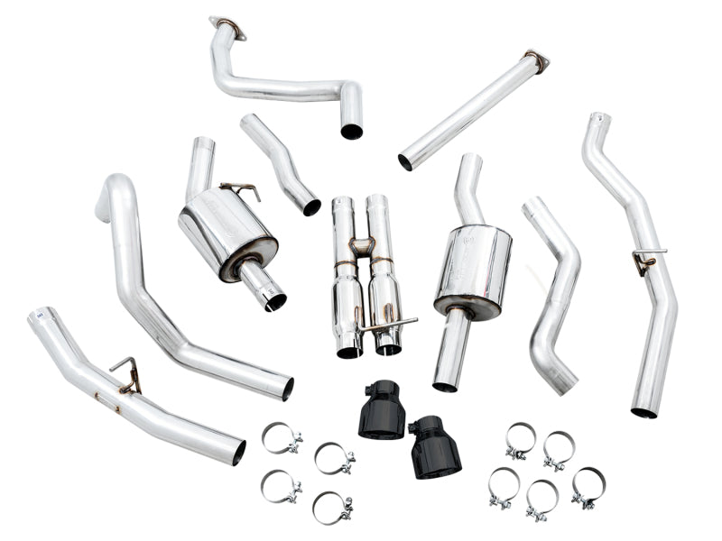 AWE Tuning 2021 RAM 1500 TRX 0FG Cat-Back Exhaust - Diamond Black Tips 3015-33005 3015-33005 Photo - out of package