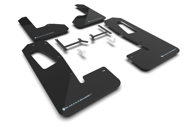 Rally Armor 2022+ Rivian R1S Black UR Mud Flap w/ Light Blue Logo MF108-UR-BLK-ABL MF108-UR-BLK-ABL Photo - Primary