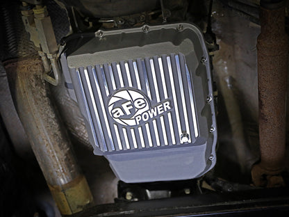 aFe Transmission Pan Raw w/ Machined Fins 13-19 Dodge Diesel Trucks L6-6.7L (td) 46-71160A 46-71160A Photo - Mounted