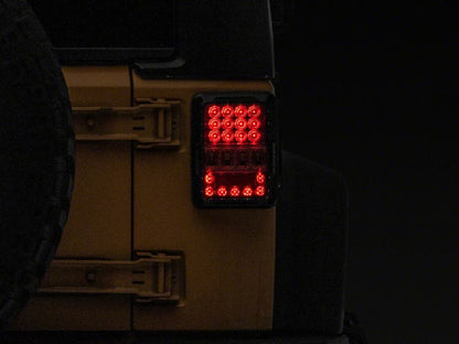 Raxiom 07-18 Jeep Wrangler JK Axial Series Lux LED Tail Lights- Blk Housing (Clear Lens) J141596 J141596 Photo - Close Up
