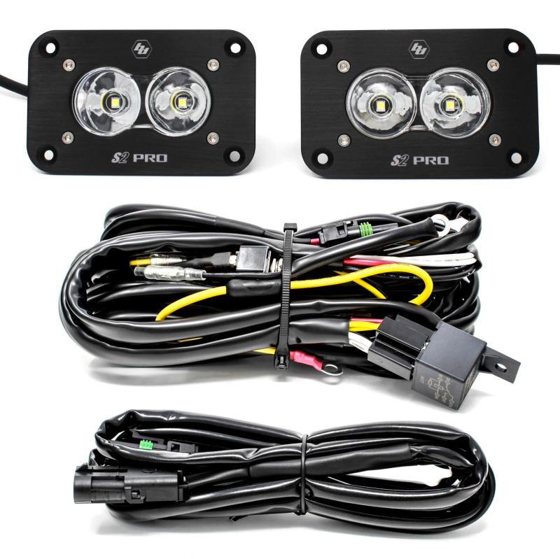 Baja Designs S2 Pro Black Flush Mount LED Light Pod Reverse Kit Clear - Universal 487808 User 1