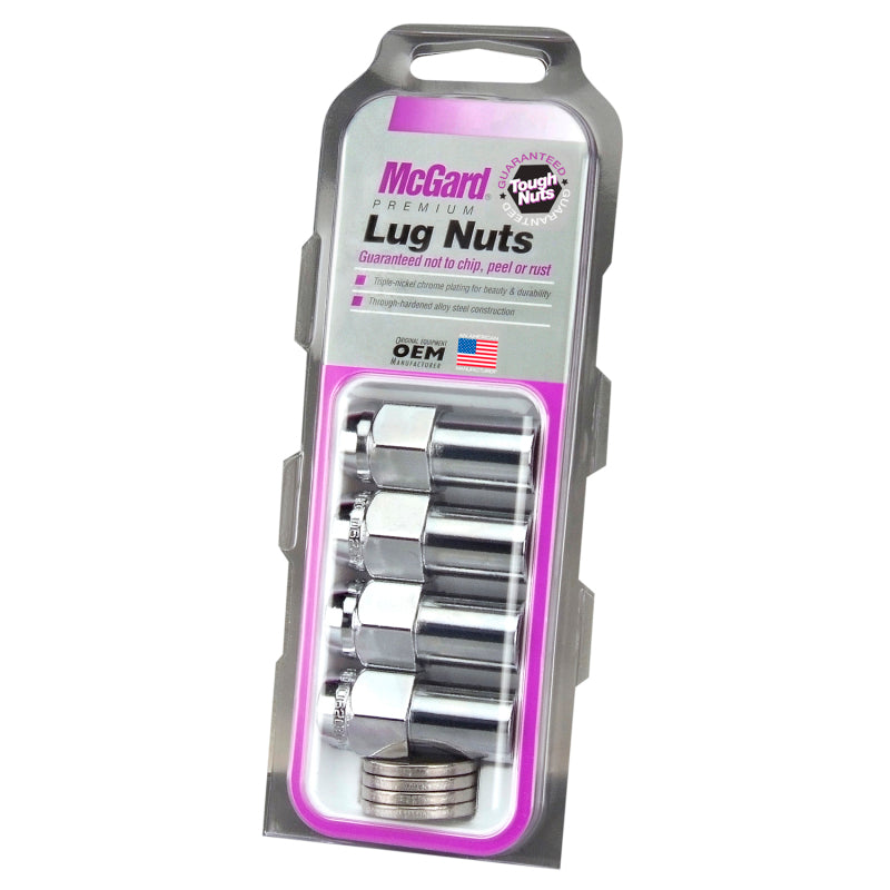 McGard Hex Lug Nut (Long Shank - .946in.) 1/2-20 / 13/16 Hex / 1.85in. Length (4-Pack) - Chrome 62000 62000 Photo - Primary