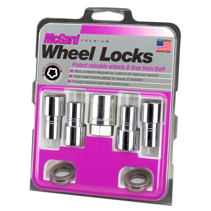McGard Wheel Lock Nut Set - 4pk. (Long Shank Seat) M12X1.5 / 13/16 Hex / 1.75in. Length - Chrome 22158 22158 Photo - in package