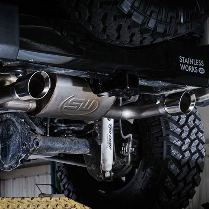 Stainless Works 2012-17 Jeep Wrangler Catback Exhaust JPJKUCB JPJKUCB Photo - Mounted