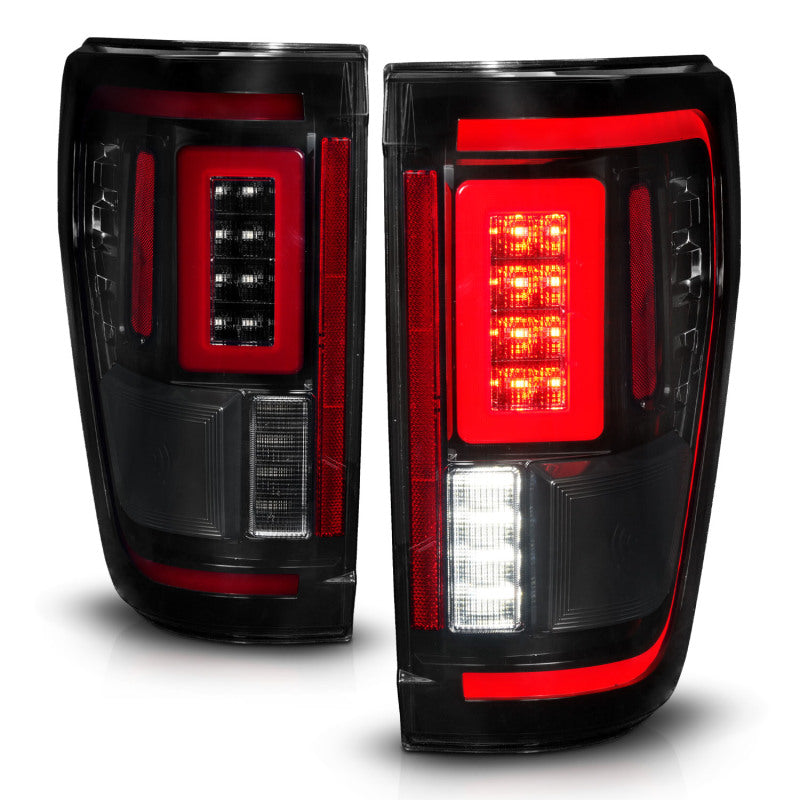 ANZO 21-23 Ford F-150 LED Taillights Seq. Signal w/BLIS Cover - Black Smoke 311474 311474 Photo - Unmounted