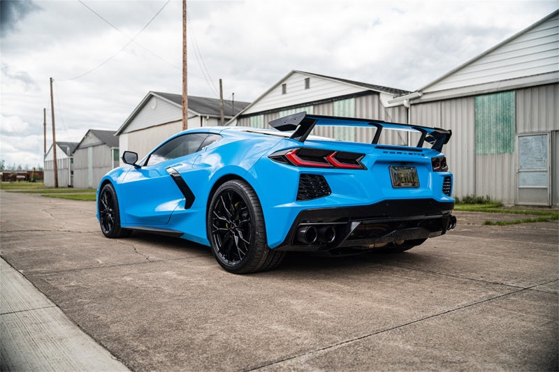 CORSA Performance Corsa 20-23 Chevrolet Corvette C8 RWD 4.5in Carbon Fiber Black PVD Tip Kit (For Corsa Exhaust Only) 21109CFBLK 21109CFBLK Photo - Mounted