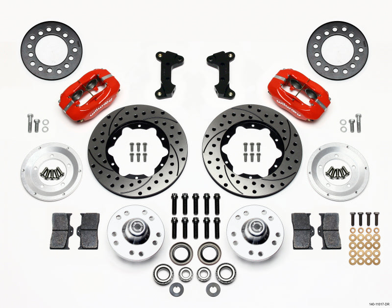 Wilwood FDL Front Kit, 11.00", Drill-Red, 74-80 Pinto/Mustang II Disc Spindle 140-11017-DR Photo - Primary