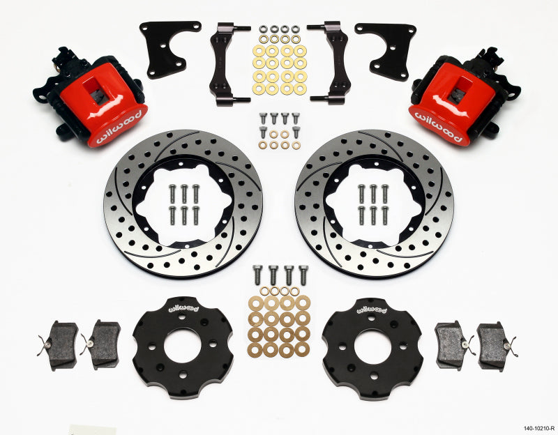 Wilwood Combination Parking Brake Rear Kit 11.00in Drilled Red Civic / Integra Drum 2.71 Hub Offset 140-10210-DR 140-10210-DR Photo - Primary