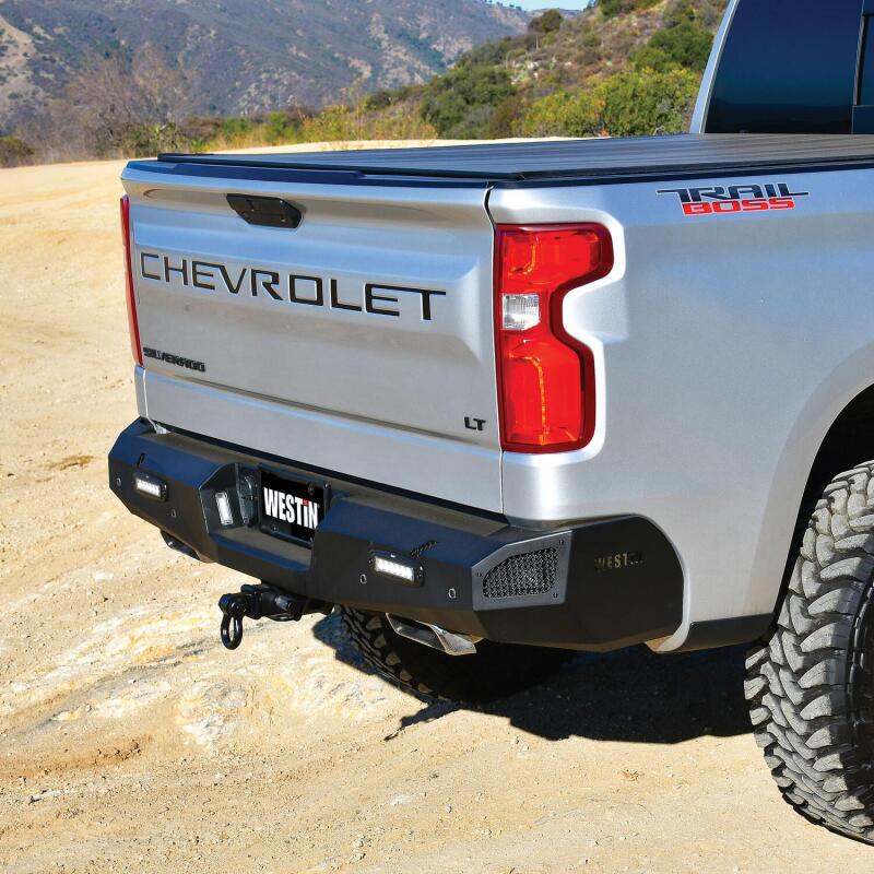 Westin 19-20 Chevy Silverado 1500 Pro-Series Rear Bumper - Textured Black 58-421215 58-421215 Photo - Mounted