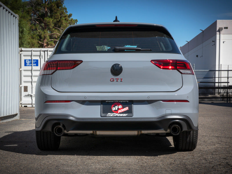 aFe Gemini XV 3in to 2 1/2in 304 SS Cat-Back Exhaust 22-23 Volkswagen GTI (MK8) 2.0L w/ Carbon Tips 49-36451-C 49-36451-C Photo - Mounted