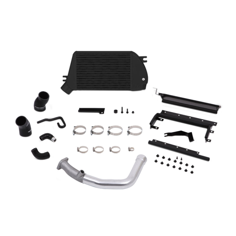 Mishimoto Black Top-Mount Intercooler w/ Polished Charge-Pipe System WRX 2015+ MMTMIC-WRX-15PBK Photo - Primary