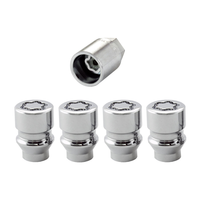 McGard Wheel Lock Nut Set - 4pk. (Uni-Lug) M12X1.5 / 13/16 Hex / .197in. Shank / 1.375in. L - Chrome 24022 24022 Photo - Primary