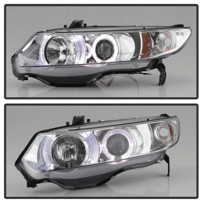 Spyder Honda Civic 06-08 2Dr Projector Headlights LED Halo Chrome High H1 Low H1 PRO-YD-HC06-2D-HL-C 5010797 5010797 Photo - Unmounted