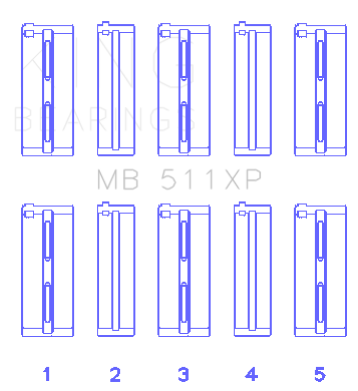 King Engine Bearings King Alfa Romeo Alfetta/Giulia/Spider/Sport/Sprint (Size STD) Performance Main Bearing Set MB511XP MB511XP Photo - Primary