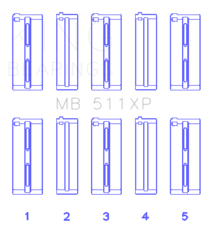 King Engine Bearings King Alfa Romeo Alfetta/Giulia/Spider/Sport/Sprint (Size STD) Performance Main Bearing Set MB511XP MB511XP Photo - Primary