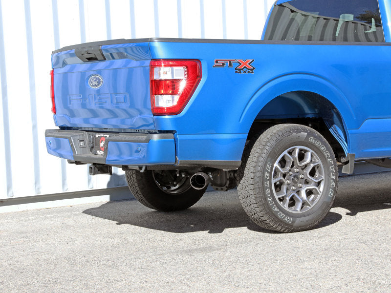 aFe Apollo GT 3in 409 SS Cat-Back Exhaust 2021 Ford F-150 V6 2.7L/3.5L (tt)/V8 5.0L w/ Black Tips 49-43125-B 49-43125-B Photo - Mounted