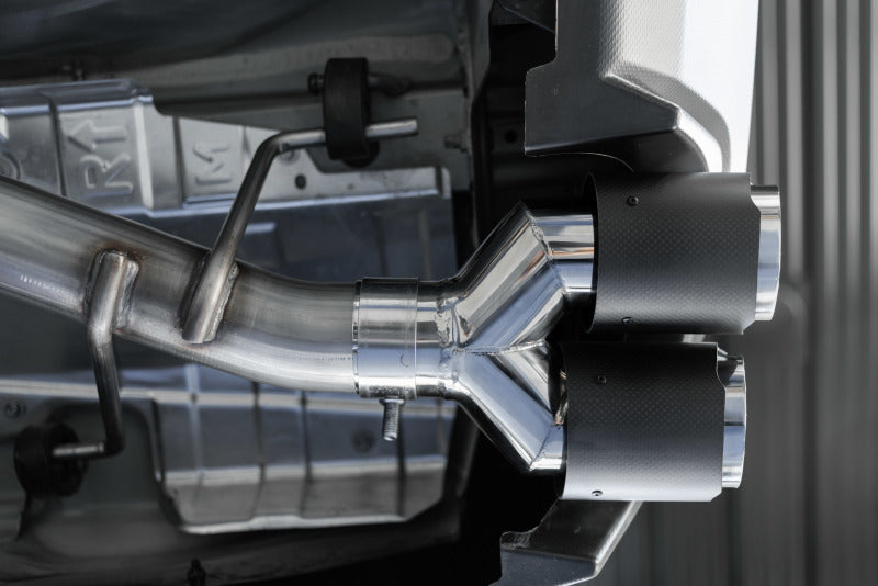 MBRP 15-19 Subaru WRX 2.0L/STI 2.5L 3in Dual Split Rear Exit w/ 3.5in CF Tips - T304 (Race Version) S48023CF S48023CF Photo - Close Up