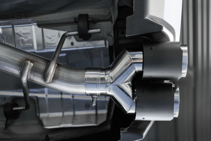 MBRP 15-19 Subaru WRX 2.0L/STI 2.5L 3in Dual Split Rear Exit w/ 3.5in CF Tips - T304 (Race Version) S48023CF S48023CF Photo - Close Up